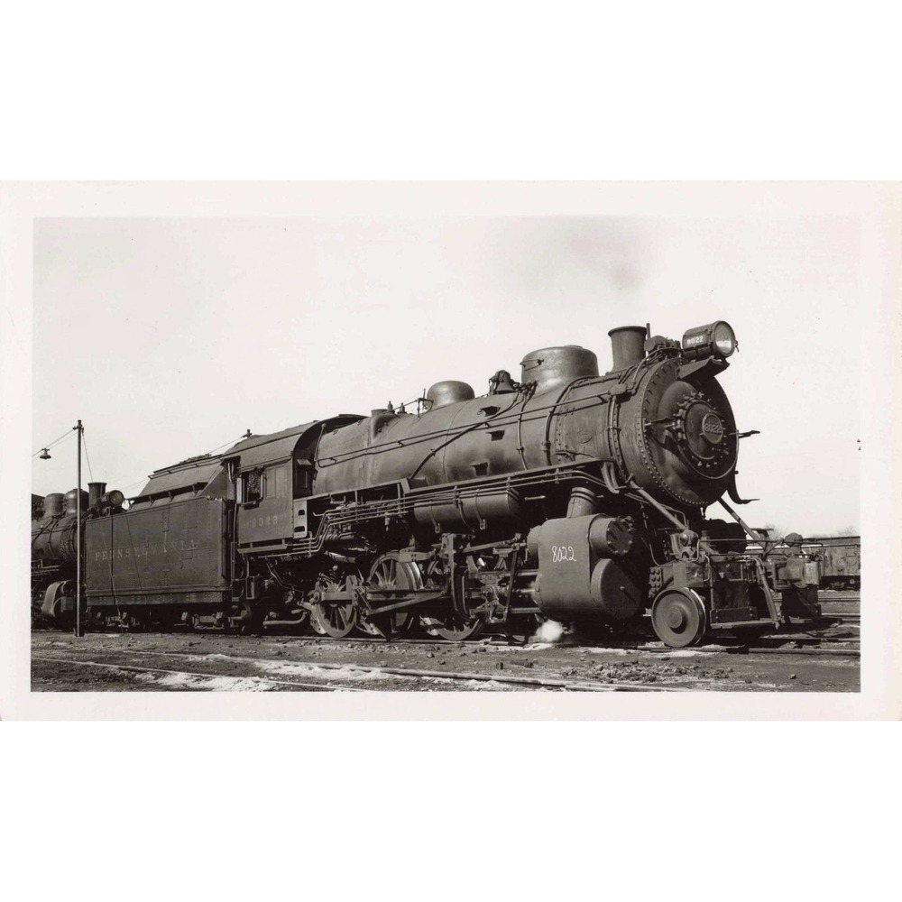 PRR Pennsylvania Railroad 2-8-0 #8022 Steam Locomotive Photo Chicago IL 1947